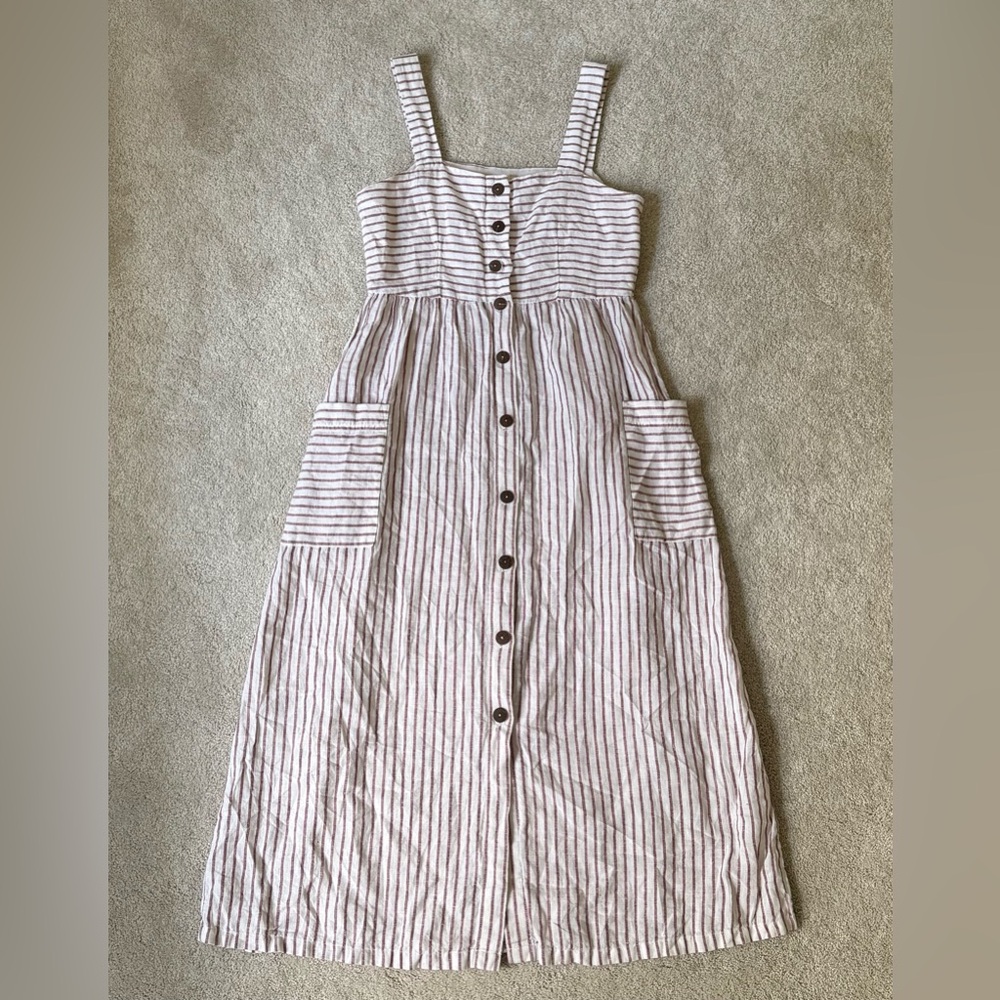 ArtisanNY button front Linen dress 4